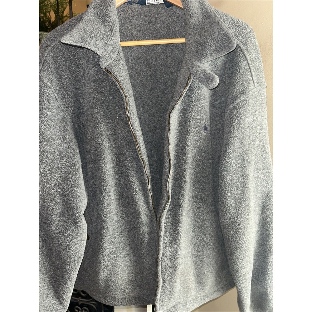 vintage 90's Polo Ralph Lauren Polartec fleece drizzler jacket XXL gray